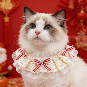 <span class=keywords><strong>Collar</strong></span> de encaje de lujo para gatos con lazo, <span class=keywords><strong>collar</strong></span> ajustable para mascotas, estilo princesa victoriana, para perros pequeños, gatos y gatitos - Product Image 3