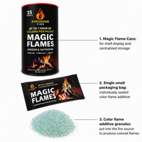 25 Sachets en Gros de Poudre Magique pour Feu de Camp – Paquets de Couleurs Sûrs pour le Camping et la Randonnée – Accessoires pour Foyer et Ambiance