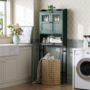 Combohome a doppia porta con cerniera morbida sopra la toilette portaoggetti mobili da bagno con armadio a chiusura morbida - Product Image 4