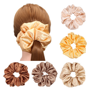 Personnalisation en usine : Chouchous pour cheveux pour femmes, couleurs unies en soie, différentes tailles, pour le quotidien, cadeaux promotionnels - Product Image 1
