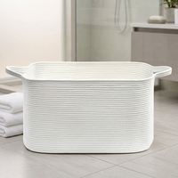 Vente chaude grande capacité Rectangle tissé coton corde panier de rangement Snack jouets articles divers organisateur panier à linge