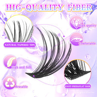 Extensions de cils professionnelles 5D Spikes Fairy Flora, 1er éventail automatique, cils C D Curl 0,07 mm, extensions de cils faciles à poser en éventail, plateau