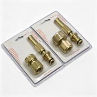 Ensemble de pulvérisateurs à jet droit tout en laiton 1/2" 3/4" avec buse réglable et raccord rapide pour tuyau d'irrigation de jardin