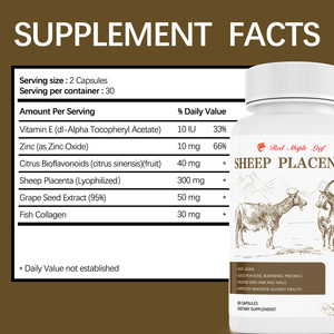 Cápsulas de Extracto de Placenta de Oveja con Semilla de Uva y Colágeno de Pescado |   300 mg de Placenta de Oveja Liofilizada por Porción - Product Image 3
