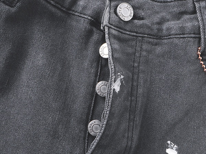 Pantalon cargo en denim vintage tricoté, jeans empilés personnalisés aux couleurs contrastées, avec empiècements pour jeans évasés - Product Image 4