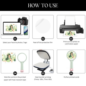 Cepillo para el cabello en blanco para sublimación, peine de plástico colorido con panel PET para sublimación, venta al por mayor para impresión DIY - Product Image 6