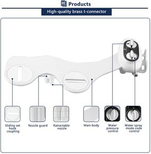 Bidet de lavado femenino <span class=keywords><strong>frontal</strong></span> y trasero no eléctrico, accesorio de inodoro con boquilla doble de autolimpieza, bidé de inodoro de agua dulce - Product Image 3
