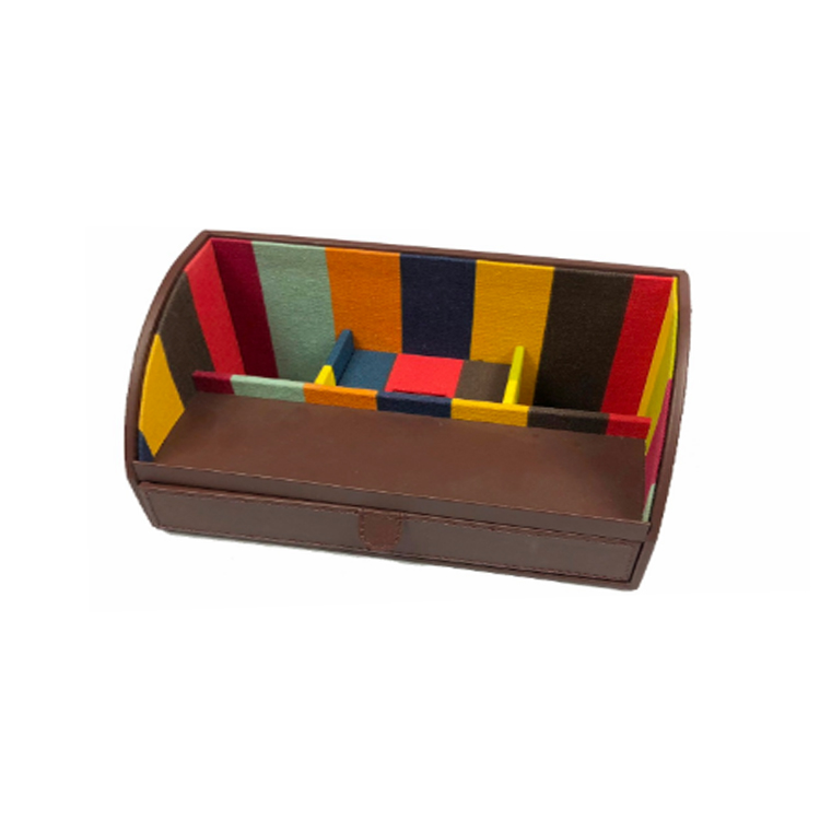 Домашний офисный кожаный Настольный канцелярский Органайзер коробка для хранения держатель для ручек с выдвижным ящиком