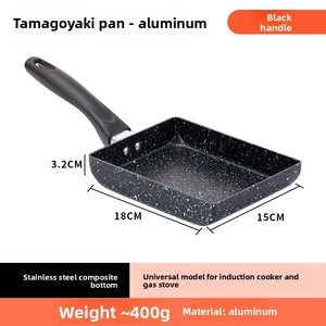 Poêle carrée en aluminium antiadhésive avec surface en pierre minérale, idéale pour les œufs du petit-déjeuner, un indispensable pour la <span class=keywords><strong>cuisine</strong></span> domestique - Product Image 4