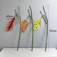 Fleurs artificielles Heliconia pour décoration de mariage, plante tropicale pour Noël, Halloween, remise de diplôme, Saint-Valentin