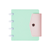 Carnet de notes RINGNOTE A7 portable de luxe, mini carnet à anneaux avec couverture en PU, bloc-notes de poche avec stylo, cadeau