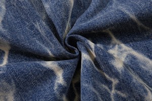 Pantalones Cortos Bermuda de Mezclilla Rectos para Hombre, Estilo Retro, con Textura Mármol Completa, Bordado Cursivo Personalizado y Cierre de Botón Metálico - Product Image 6