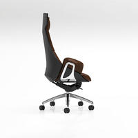 Chaise de bureau de direction moderne et luxueuse, légère, en cuir véritable, siège confortable, hauteur réglable pour ordinateur domestique assis depuis longtemps