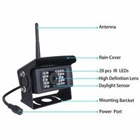 Caméra de recul grand angle 170 degrés, haute définition 1280P, tension large plage 36V | Système sans fil numérique pour remorque de camion lourd