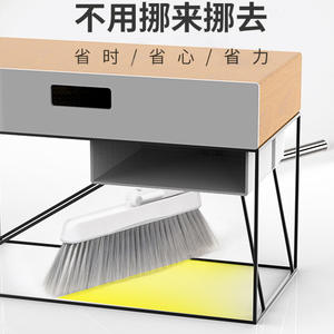 Ensemble balai et pelle pliables blancs avec manche en acier rotatif et pelle en plastique pour le nettoyage domestique et le rangement - Product Image 3