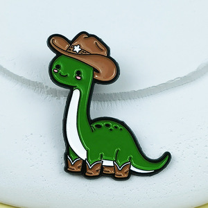 Broche de dinosaurio con capucha, lindo y adorable, accesorio de animal de dibujos animados personalizado, insignia de aleación, colgante decorativo para mochila infantil - Product Image 4