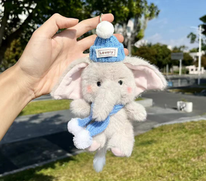 Cute Elephant Foam Plush Keychain Pendant Bag <b>Car</b> Hanging <b>Ornament</b> Stuffed Doll Custom 18cm Birthday Gift Wholesale - Product Image 4