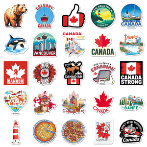50 Vellen Fabrieksgroothandel Handgemaakte DIY Canada Reis Herinnerings Cartoon Stickerset voor Koffers & Camera's - Product Image 4