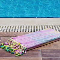 Tiedye Handuk Pantai Peshtemal Turki Kualitas Tinggi Batik Pewarna Tangan Shibori Indigo Warna-warni Permadani Boho Tie-Dye