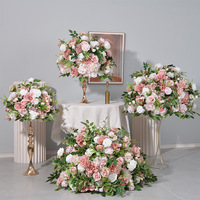 Vase Bouquet Floral Rose Verte en Soie Artificielle pour Centre de Table, Décoration de Mariage et Banquet