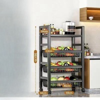 Panier de rangement de cuisine en métal multifonctionnel à 5 niveaux, du sol au plafond, pour légumes, avec capacité de rangement pour casseroles