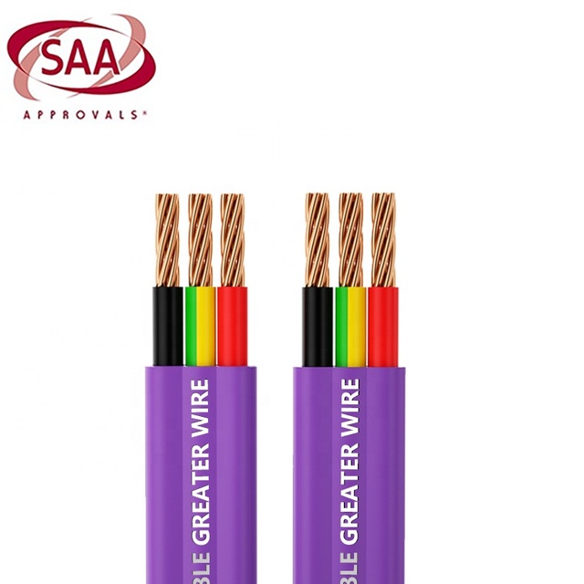 Australian and New Zealand 16mm Twin Earth Wire Flat Power Cables 1.5mm Copper PVC Insulation Sheath for Power Distribution