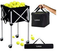 Panier de balle de tennis portable léger à roulettes et panier de balle de tennis