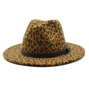 פוליאסטר יוניסקס רגיל מוצק צבע מודפס גדול רחב שוליים טרילבי Custom פדורה כובע
