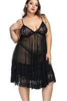 Vente directe d'usine Robe en dentelle de bonne qualité vêtements de nuit pour femmes grande taille Transparent femmes Sexy Lingerie en dentelle