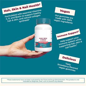 OEM Biotin Gummies für die Haar haut Nagel pflege Schönheits produkte Vitamine für das Haar wachstum Nagel gesundheit Verbessern Sie die Immunität Gesundheits wesen - Product Image 2