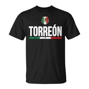 T-shirt Torreon Mexico Travel Flag Nera Abbigliamento casual da uomo - Product Image 1