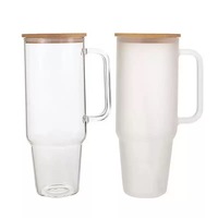 Juego de Regalo de Vasos de Vidrio con Tapa de Bambú y Pajita de Vidrio, Accesorio de Panda, Transparente, Ecológico