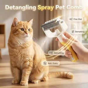 Brosse démêlante électrique rechargeable pour animaux de compagnie, anti-statique, à brume fine, pour toilettage canin, outil de démêlage des poils, vente en gros - Product Image 4