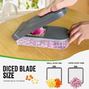 Outil de cuisine pratique, trancheuse à légumes facile à utiliser pour l'ail, la pomme de terre, l'oignon et autres légumes, en acier durable et en plastique PC - Product Image 3