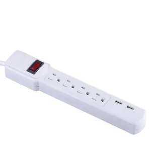 Prises d'extension électriques à 4 sorties avec 2 multiprises USB d'intérieur pour l'Amérique du Sud Équateur