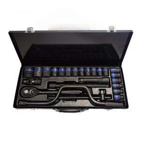 Ensemble d'outils pour garage et maison, 24 pièces, de haute qualité, embout de 1/2 pouce avec finition moletée, douille carrée à hexagonale, phosphate noir - Product Image 1