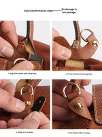 Sac Longxiang en PU, modèle LX 02, petite taille, bandoulière, couleur cognac, réglable sans perçage, large, accessoires sous le bras
