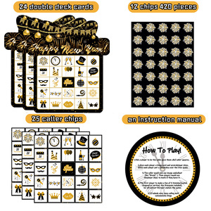 Set di Carte Bingo in Carta Nera e Oro <span class=keywords><strong>per</strong></span> Festa di <span class=keywords><strong>Capodanno</strong></span> 2026, Forniture <span class=keywords><strong>per</strong></span> Feste Personalizzate, Vendita all'Ingrosso - Product Image 3
