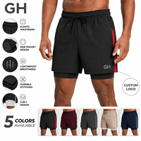 Shorts de sport pour homme GH avec logo personnalisé, taille élastique, couleurs contrastées, séchage rapide, respirant, pour la course à pied et la remise en forme