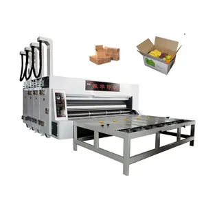 स्लॉटिंग मशीन के साथ कार्टन बॉक्स के लिए ZH-YSF-C चेन फीडर 3-रंग फ्लेक्सो प्रिंटिंग मशीन