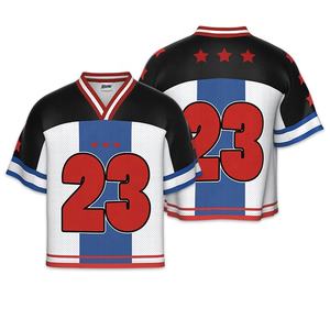 OEM sublimado Boxy Fit Jersey patrón de impresión personalizado Team Club Street camisas malla fútbol americano Jersey - Product Image 2