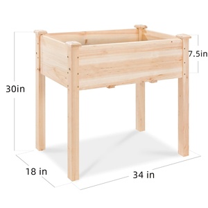 Raised <strong>Garden</strong> Bed Elevated Wood Planter Box Stand with Bed <strong>Liner</strong> for Backyard Patio Balcony Vegetable Flower Gardening - Product Image 3