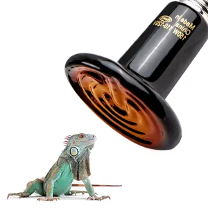 Lámpara de calefacción de tortuga de cerámica infrarroja ETL, 100W, Bombilla emisor de reptiles negros para calentador de gallinero de mascotas, avicultura, lagarto