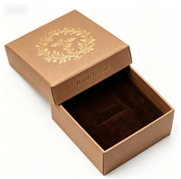 Boîte à bijoux carrée mate de luxe, impression à chaud personnalisée, différents motifs, boîte cadeau en papier vide à deux pièces