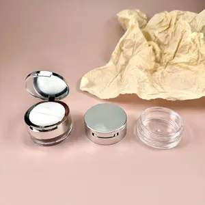 Biểu Tượng Tùy Chỉnh Xách Tay 6G Bạc Vàng Nhựa Mỹ Phẩm Vòng Blush Container Bao Bì Với Sifter Lỏng Bột Jar Với Phun