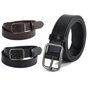 Pu Leather Belt Black <b>Chestnut</b> Alloy Buckle Pin Buckle Multiple Sizes Fall 2025 Wenzhou Origin - Product Image 1