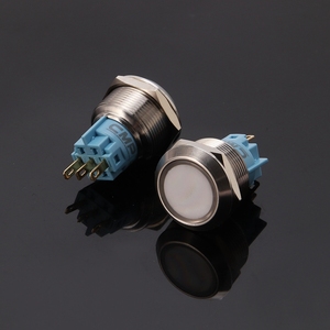 22mm Reset Roter 12V-24V LED-Licht Metall-Drucktastenschalter mit Rotem Kopf - Product Image 4