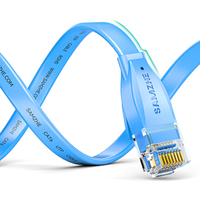 SAMZHE Cable de Internet Ethernet UTP Cat6 Plano de Cobre Puro 32AWG 1.50mm, Cable de Conexión RJ45 Cat6 Chapado en Oro, Cable Jumper Cat6