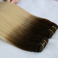 Cheveux vierges doublement étirés, cuticules alignées, tissage de cheveux raides, double trame, haute densité, 24 pouces, couleur # 4 T # 22