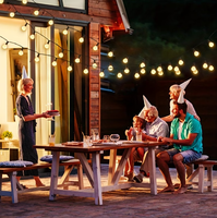 Guirlandes lumineuses LED vintage G40, étanches IP44, ampoules globe à culot E12, décoration de jardin extérieure, lumières de fête